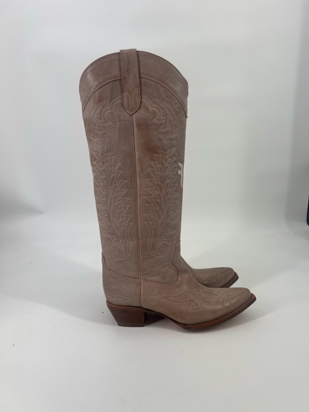 Frye Sacha Feather Deco Women's Tall Suede Western Cowboy Boot - Taupe/Brown 10 - Picture 10 of 16